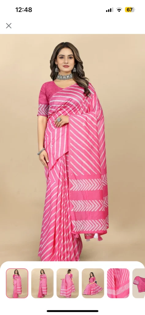 Classic Checks and Stripes Saree