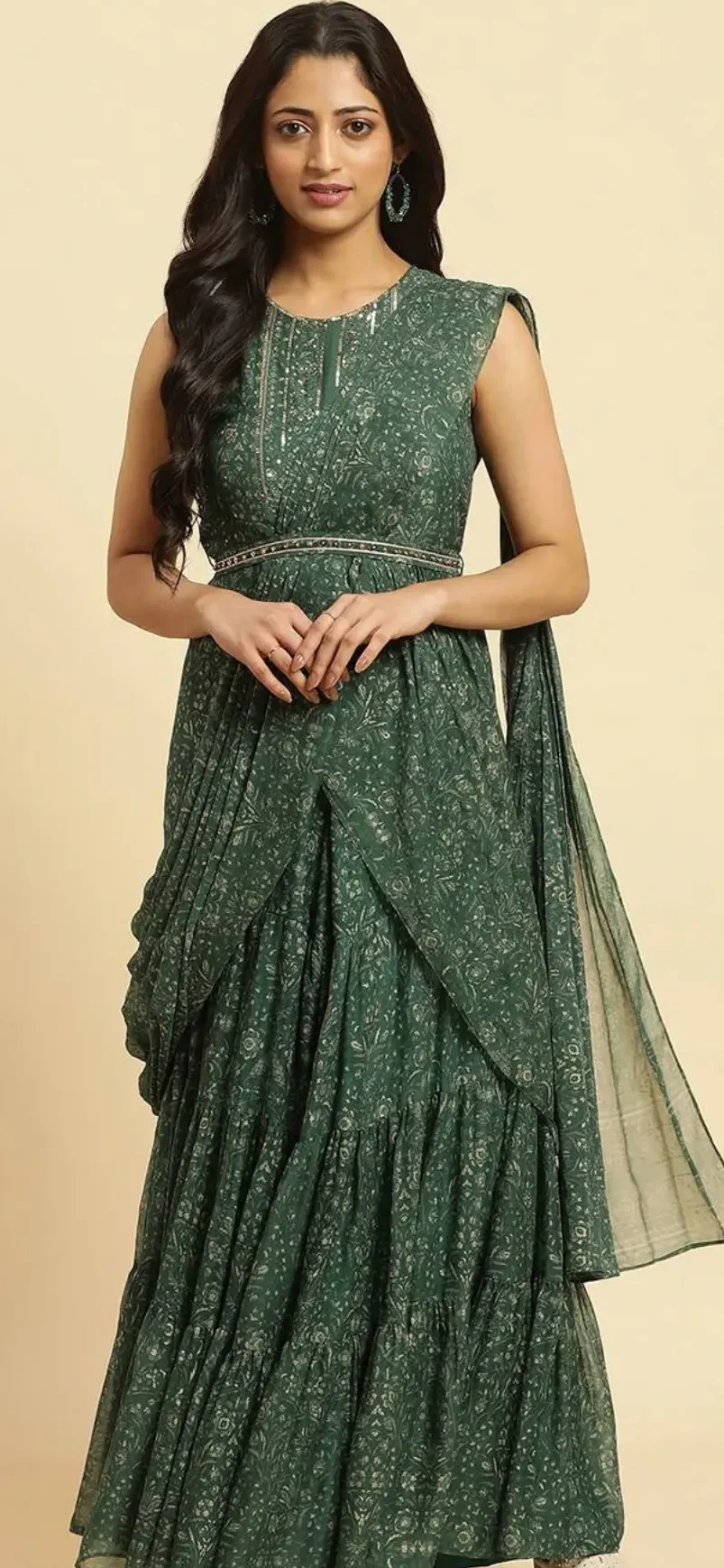 The Modern Minimalist : Ethnic dress with attached dupatta