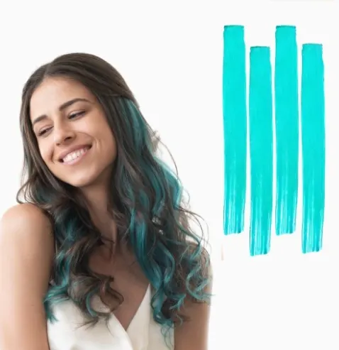 Hair Originals Clip-in Hair Streaks Extension- Tropical Teal