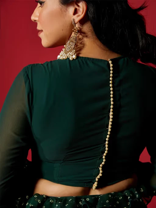 Close-Buttoned Blouse Back Design