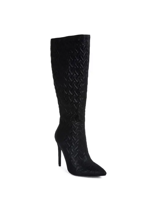 Quilted Black Boots