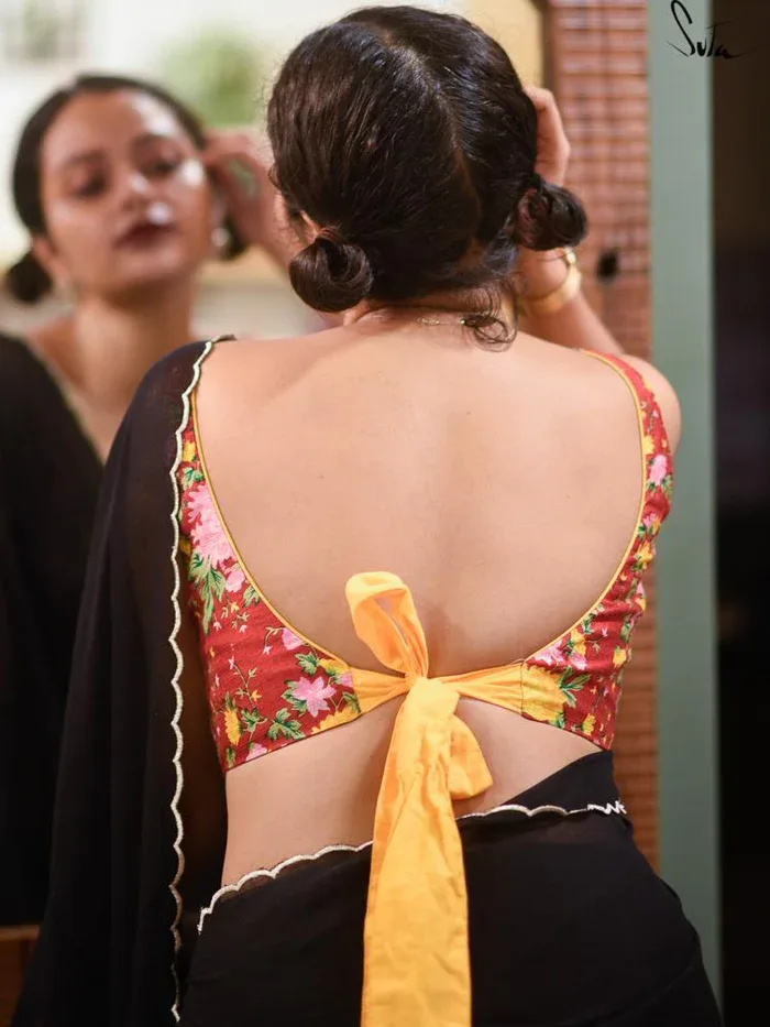 Bow Back Blouse Design