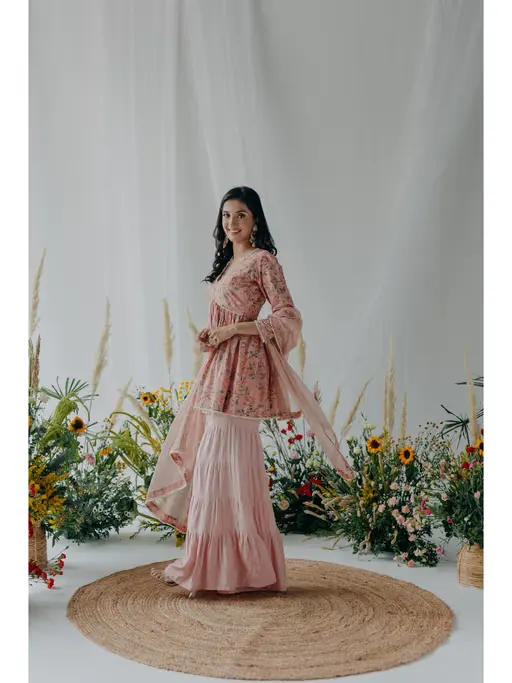 Floral Printed Nyla Cotton Sharara