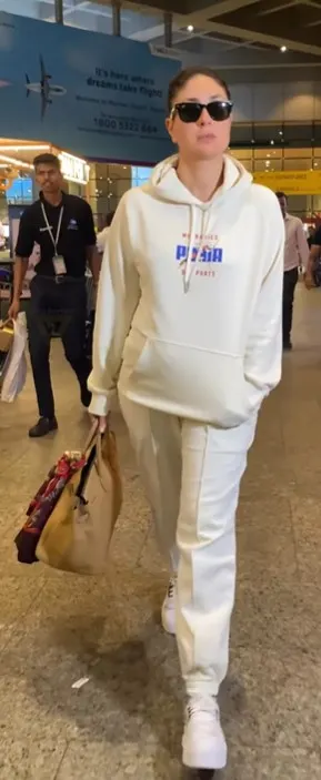 Puma Fast Track White Hoodie worn by Kareena Kapoor