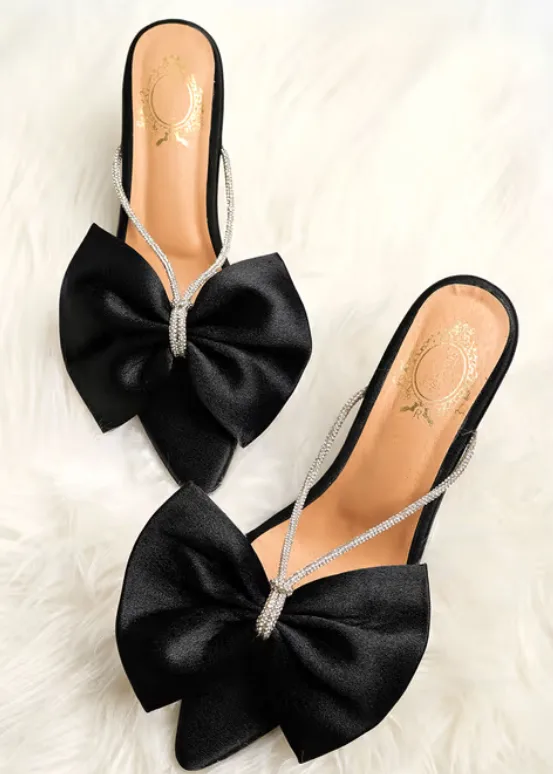 Western Embellished Black Heels