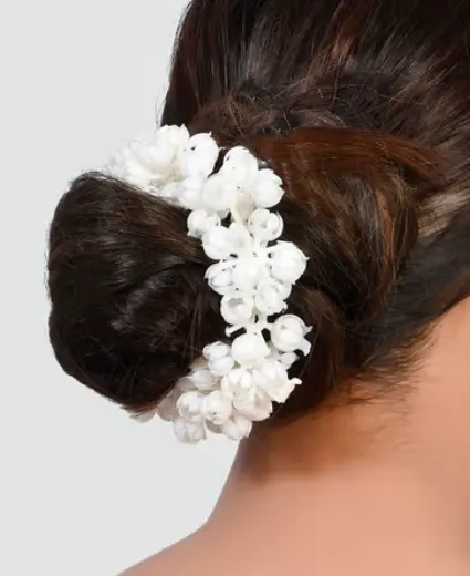 White Mogra Hair Bun