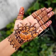 Lotus Motif Mehendi Design