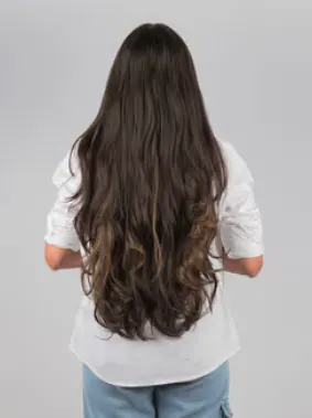 Streak Street Clip Curl Mix Brown Hair Extension