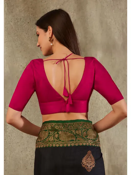 V Cut Back Blouse Design