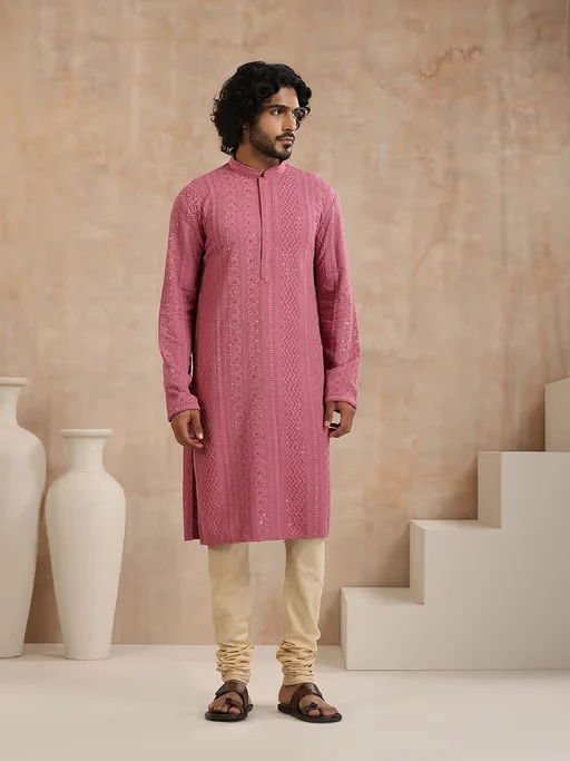 Embroidered Woven Long Kurta