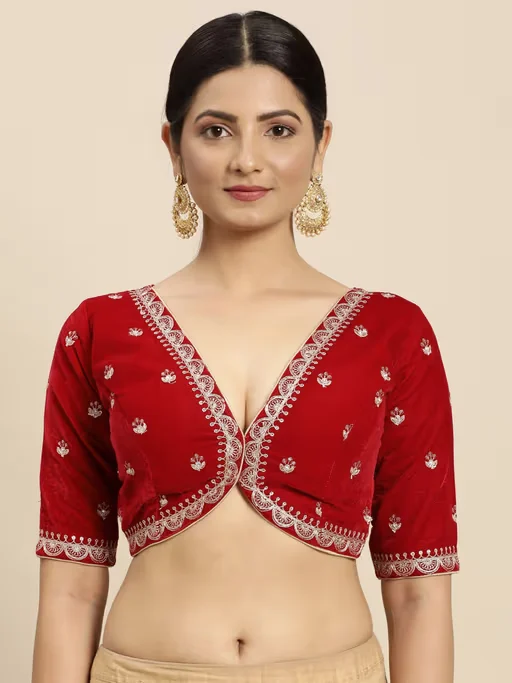 Inverted V-Neck Blouse Design