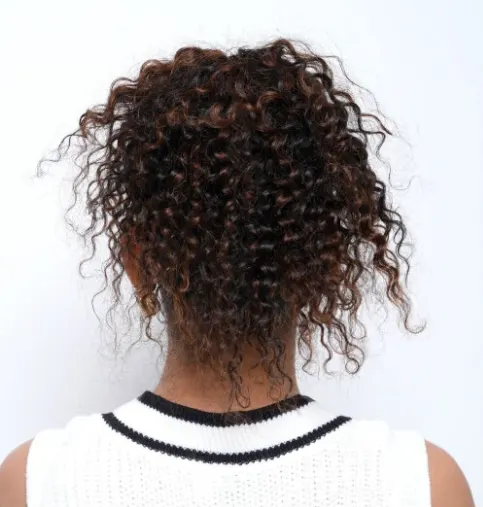 Nish Hair Curly Top Knot Highlighted Hair Extension