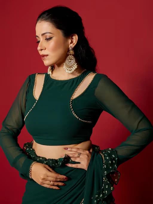 Close-Buttoned Blouse Design