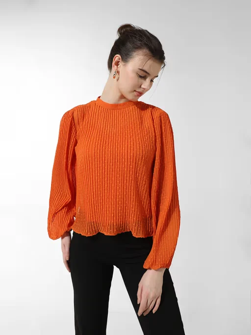 Women's Orange Loose Fit Top