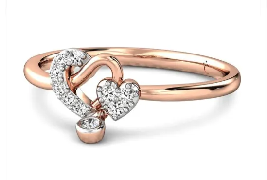 18 Kt Rose Gold Diamond Ring 