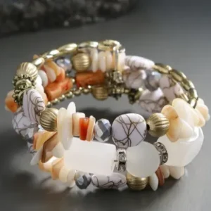 Gold-plated beaded Wraparound Bracelet