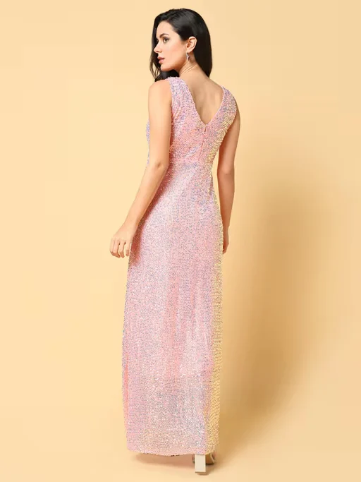Peach A-line Gown