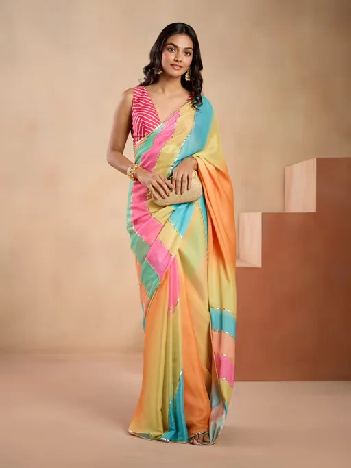 Multi-Color Gota Work Saree