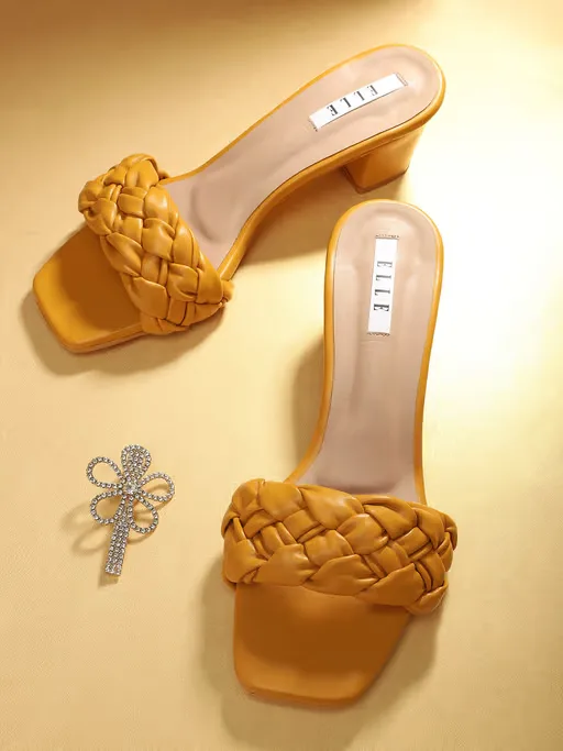Yellow Women Slip-On Sandals