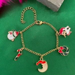 Enamelled Christmas Charm Bracelet