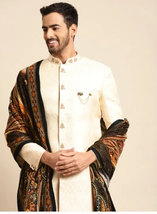 Indo Western Sherwani Set with Dupatta
