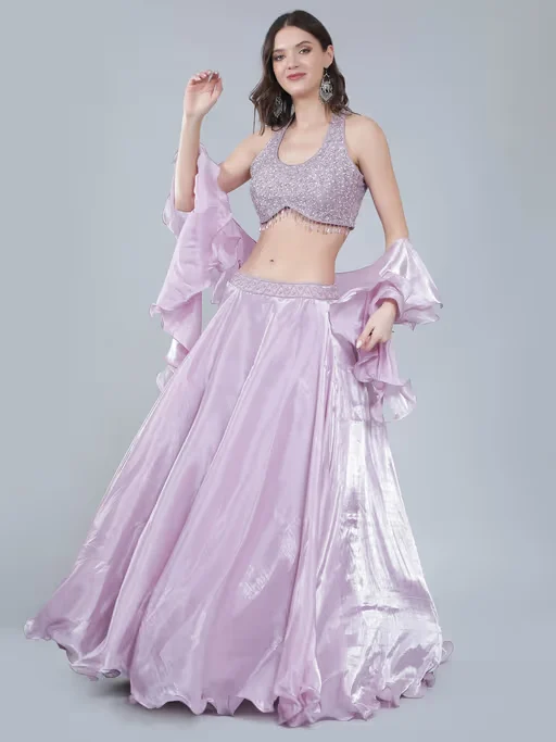 Lavender Color Lehenga and Blouse with Dupatta 