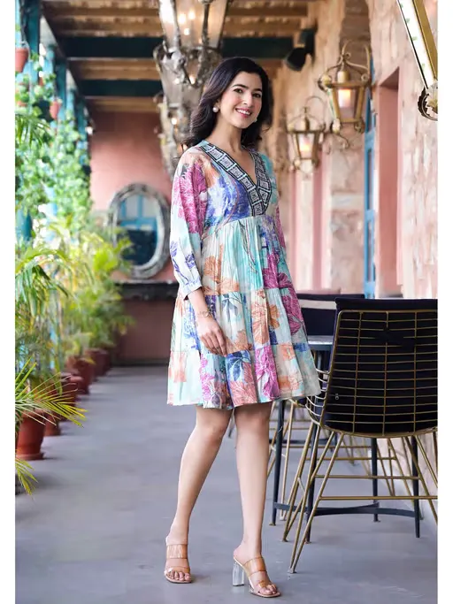 Floral Printed Flare Dress