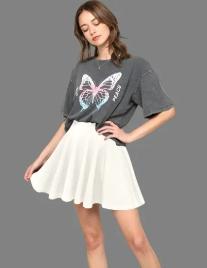 A-Line Skirt With Attached Shorts