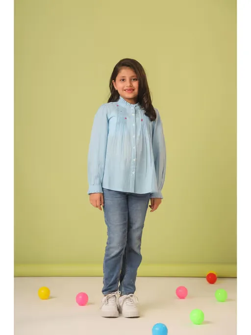 Dobby Pintuck and Embroidery Shirt