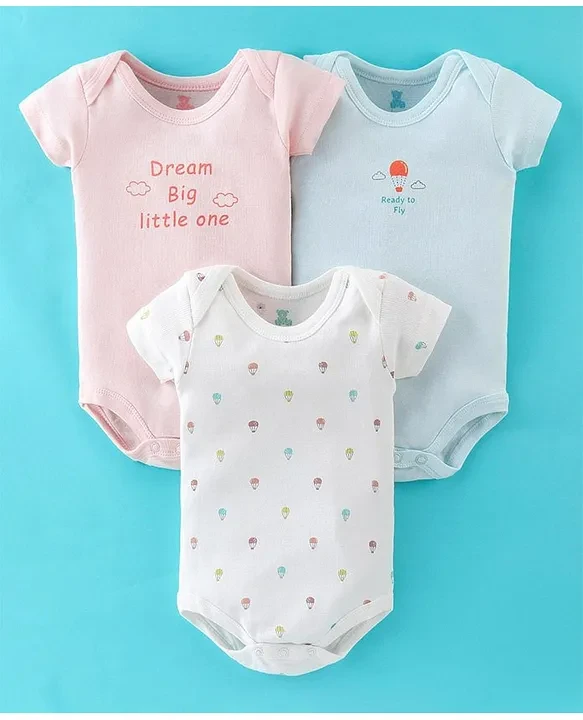 Bears Cotton Halfsleeves Onesies Pack of 3 