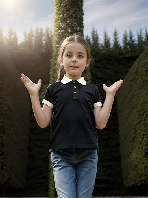 Black Polo T-Shirt for Girls