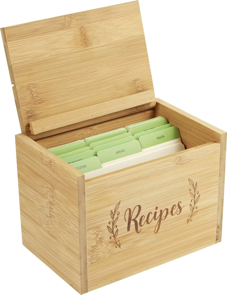 Bamboo Recipe Box Set