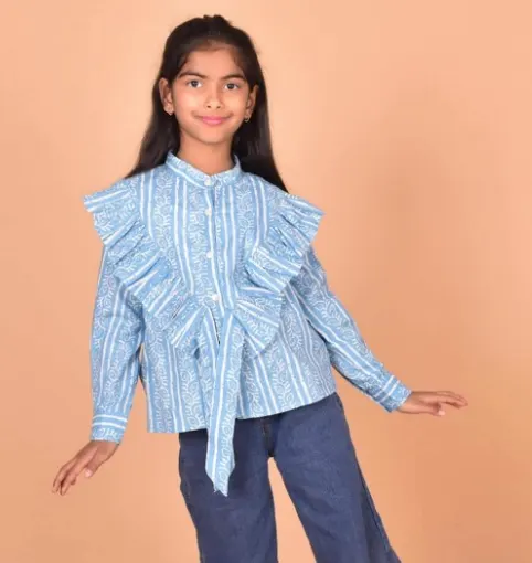Girls Ruffled Casual Shirt