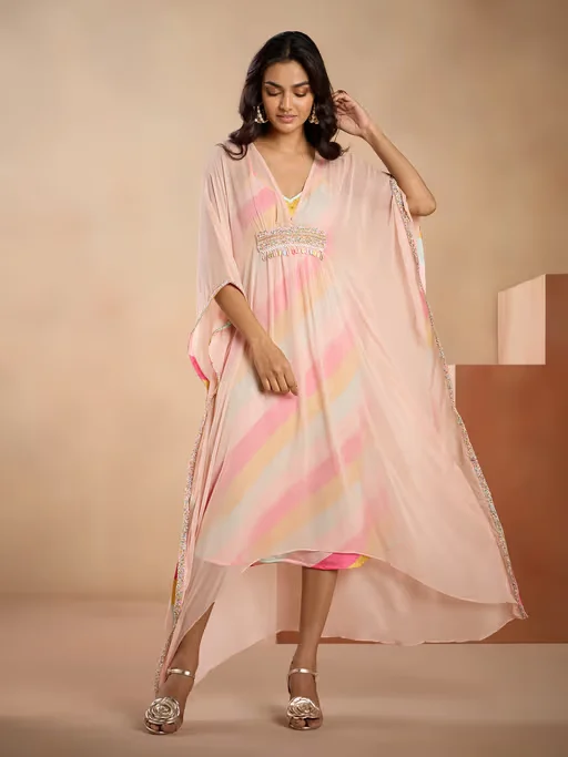 Peach Patchwork Kaftan