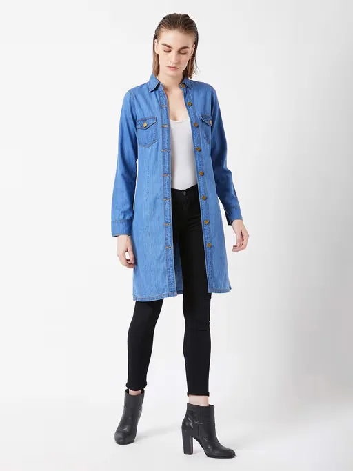 Long Denim Shrug