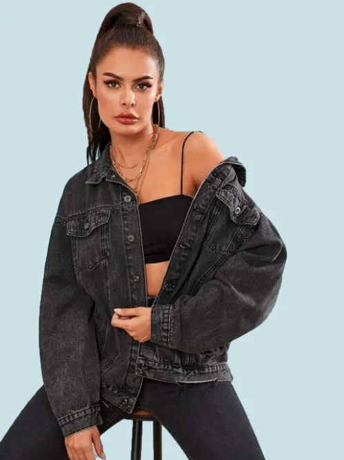 Self-Design Cotton Casual Denim Jacket