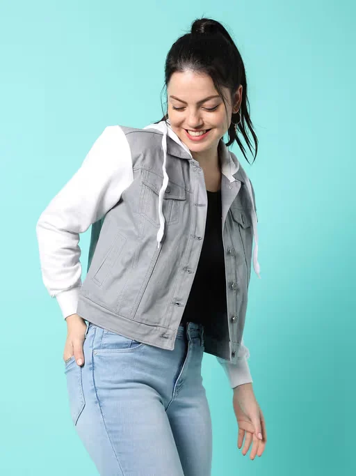 Grey Denim Cotton Jacket